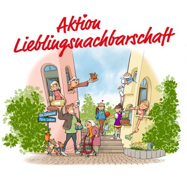 Bildbeschreibung: Illustration HWG-Aktion Lieblingsnachbarschaft