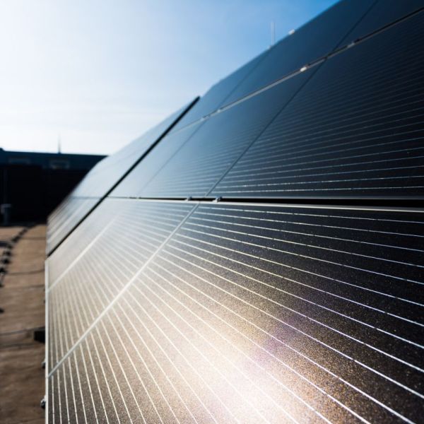 Bildbeschreibung: Nahaufnahme eines PV-Moduls