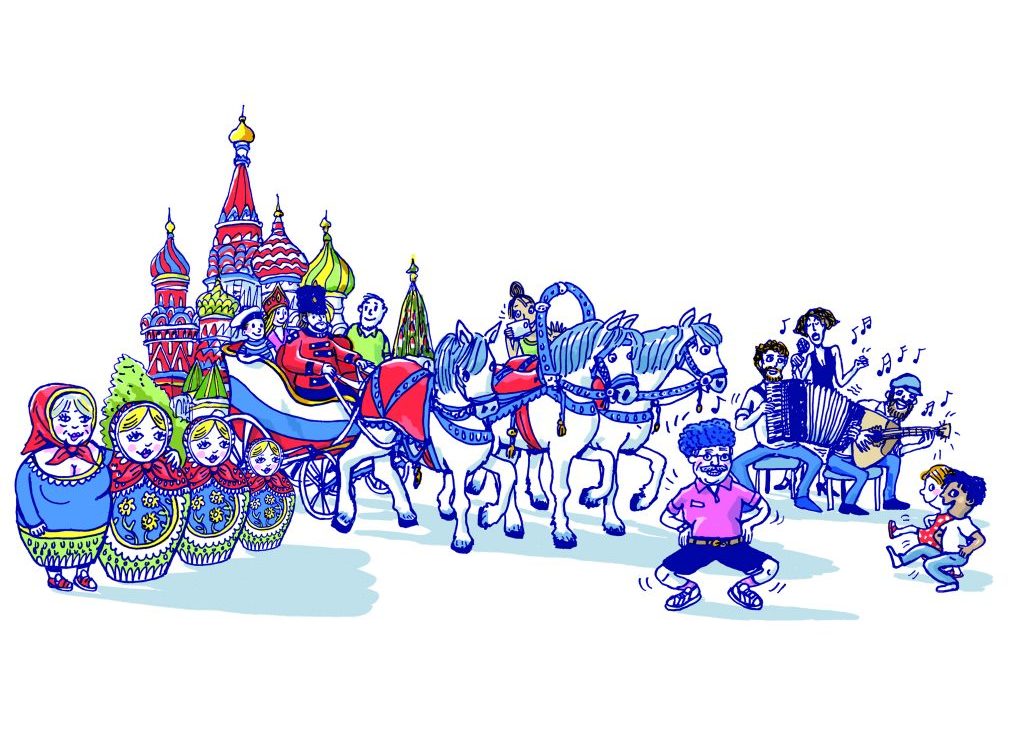 Karikatur Mieterfest Reise nach Russland