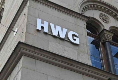 HWG-Schriftzug am Hauptgebäude der HWG am Hansering